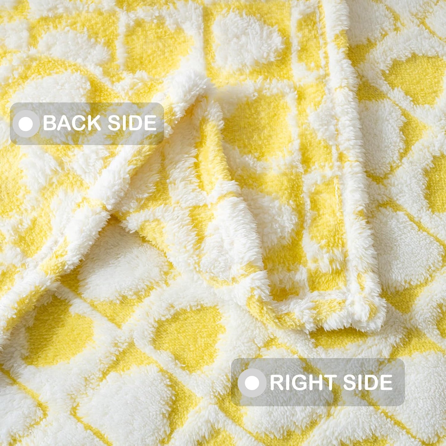Fleece Baby Blanket for Girls 3D Checkerboard Design, Warm Cozy and Fluffy Infant Newborn Toddler Small Receiving Blankets for Crib Stroller, 30x40 Inches, Yellow