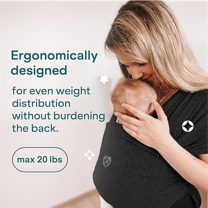 Koala Babycare Baby Carrier Wrap, Easy to Wear As a T-Shirt - Original Baby Carrier Newborn to Toddler - Sling One Size Fits All - Baby Wraps Carrier Up to 22lbs