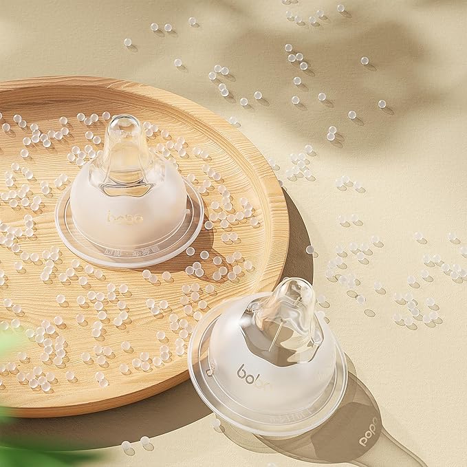 YOHKOH Glass Baby Bottles with Slow Flow Nipple, Newborn Anti-Colic Baby Bottles for 0+ Months, Wide Neck Feeding Bottle, Clear (Multicolour, 2.7oz (Pack of 4))