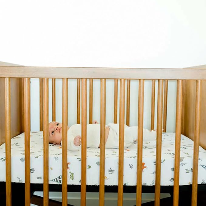 Little Unicorn Premium Crib Sheet | Breathable & Super-Soft Muslin Fabric (Forest Friends)