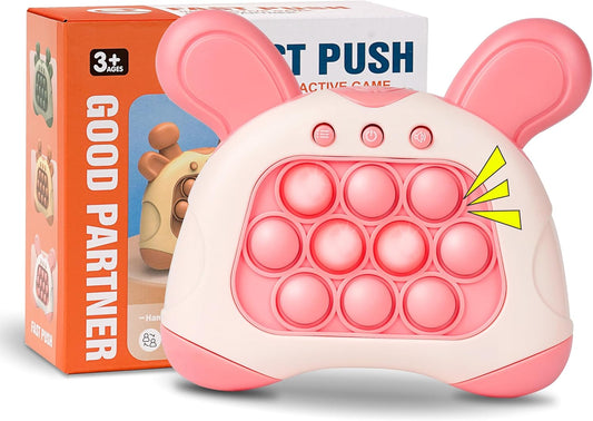 Fast Push Game, Stocking Stuffers for Kids 8-12, Fidget Toys for Kids, Fast Push Bubble Game, Pop Game It Fidget Sensory Toys, Christmas Birthday Gifts for 3-12 Year Old Girls Boys (Pink Rabbit)
