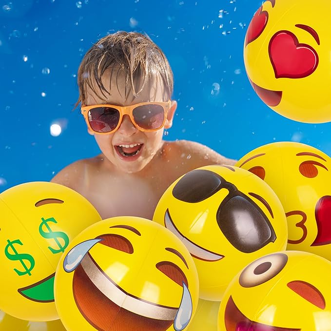 Kangaroo 12-Pack Inflatable Beach Balls Bulk for Kids & Adults I Inflatable Pool Party Favors Swimming Pool Toys I Kids Beach Toys for Beach Games