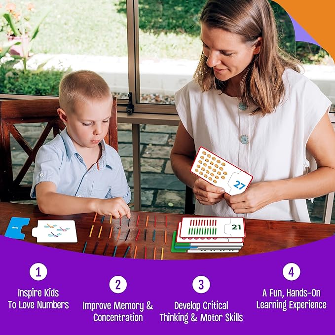 1-30 Number Puzzle Games, 60 Double-Sided Self-Correcting Math Game, Early Learning Educational Toy for Beginner Preschool Toddlers