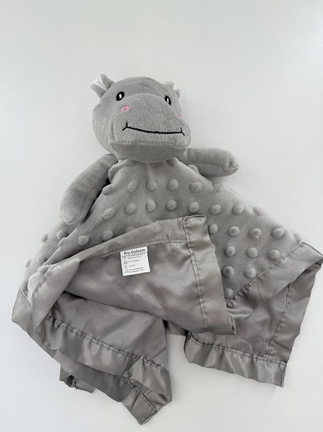 Pro Goleem Hippo Loveys for Babies, Soft Security Blanket Baby Snuggle Toy Newborn Stuffed Animals Baby Gifts for Boys and Girls, 16 Inch