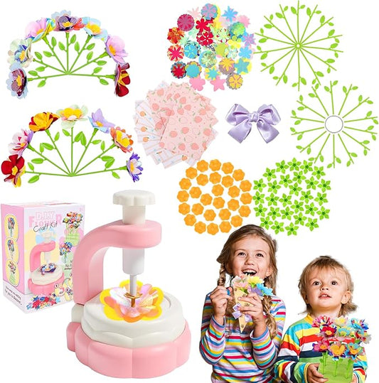 Autotechnx 216PCS Fabric Flower Bouquets Toys, Arts and Crafts for Kids Ages 3-12, DIY Flower Bouquet Kit, Girls & Boys Birthday Gift Ideas, Creative Preschool Learning Educational Toys