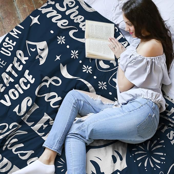Broadway Blanket Gifts, Musical Theater Gifts for Lovers, Broadway Musical Gift for Theater Kids, Christmas Birthday Gift Blanket for Women Men, 50" x 60"