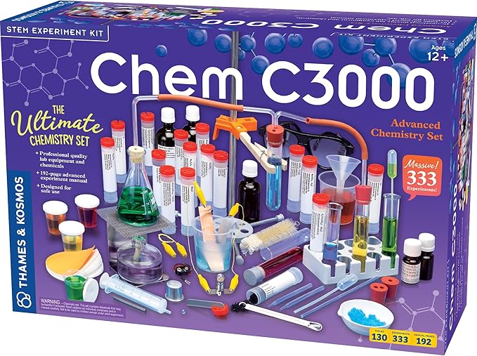Thames & Kosmos Chem C3000 (V 2.0) Chemistry Set | Science Kit with 333 Experiments & 192 Page Lab Manual, Student Laboratory Quality Instruments & Chemicals