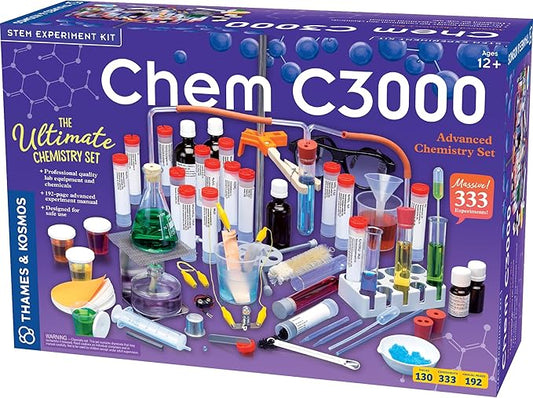 Thames & Kosmos Chem C3000 (V 2.0) Chemistry Set | Science Kit with 333 Experiments & 192 Page Lab Manual, Student Laboratory Quality Instruments & Chemicals