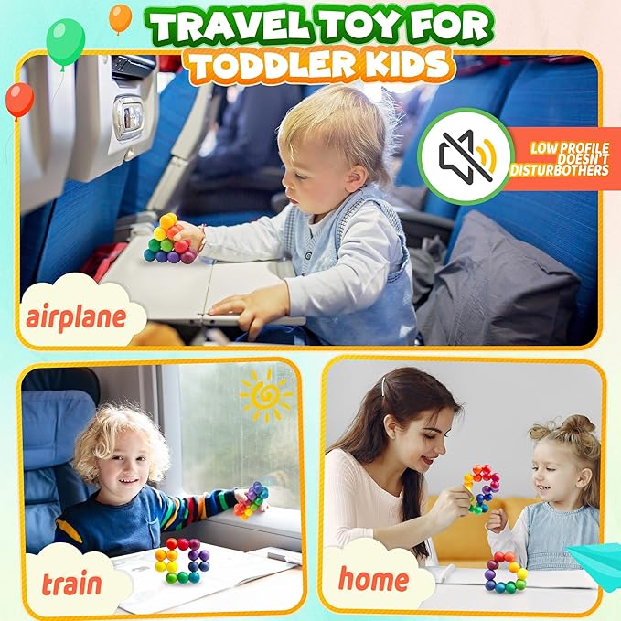 Autism Sensory Toy for Autistic Toddler Kids, Counselor Calm Down Pre-K Classroom Treasure Box Airplane Travel Activities Road Trip Fidget Ball for Age 3-5 5-7 3-4 4-8 Christmas Stocking Stuffer Gift