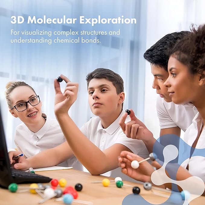 OLD NOBBY Organic Chemistry 239 Piece Model Kit - Molecular Model Kit with Atoms, Bonds, Instructional Guide, Bond Removal Tool, and Bonus Molecular Stencil