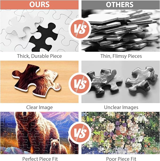 100 Piece Puzzles for Kids Ages 4-6 Brown Bear Family Puzzles for Kids Ages 6-8 8-10, 100 Piece Senior Jigsaw Puzzle for Toddlers Kids Puzzles Ages 3-5 Toys Birthday Gifts for Boys Girls Adults