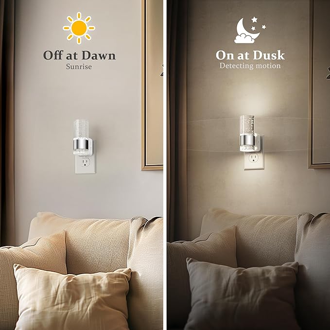 JandCase Night Light, Night Lights Plug into Wall,LED Nightlight with Adjustable Brightness, 5000K，Automatic Night Light Plug in with Auto Light Sensor for Bathroom Hallway Room Decor