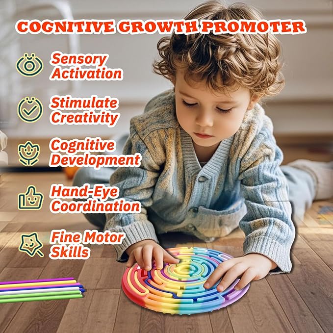 Silicone Sensory Activity Board for Kids - Sensory Toys for Kids with Autism Fidget Toy with Quiet Design, Stress Relief Toy for Classroom & Travel