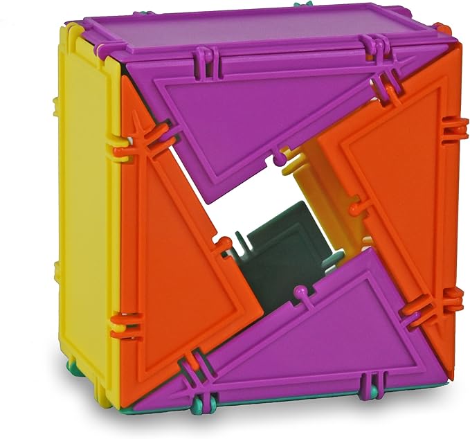 3D Building Set for Learning Math, Includes Many Online Activities,32-pc, Made in USA (Triangle/Rectangle/Square)