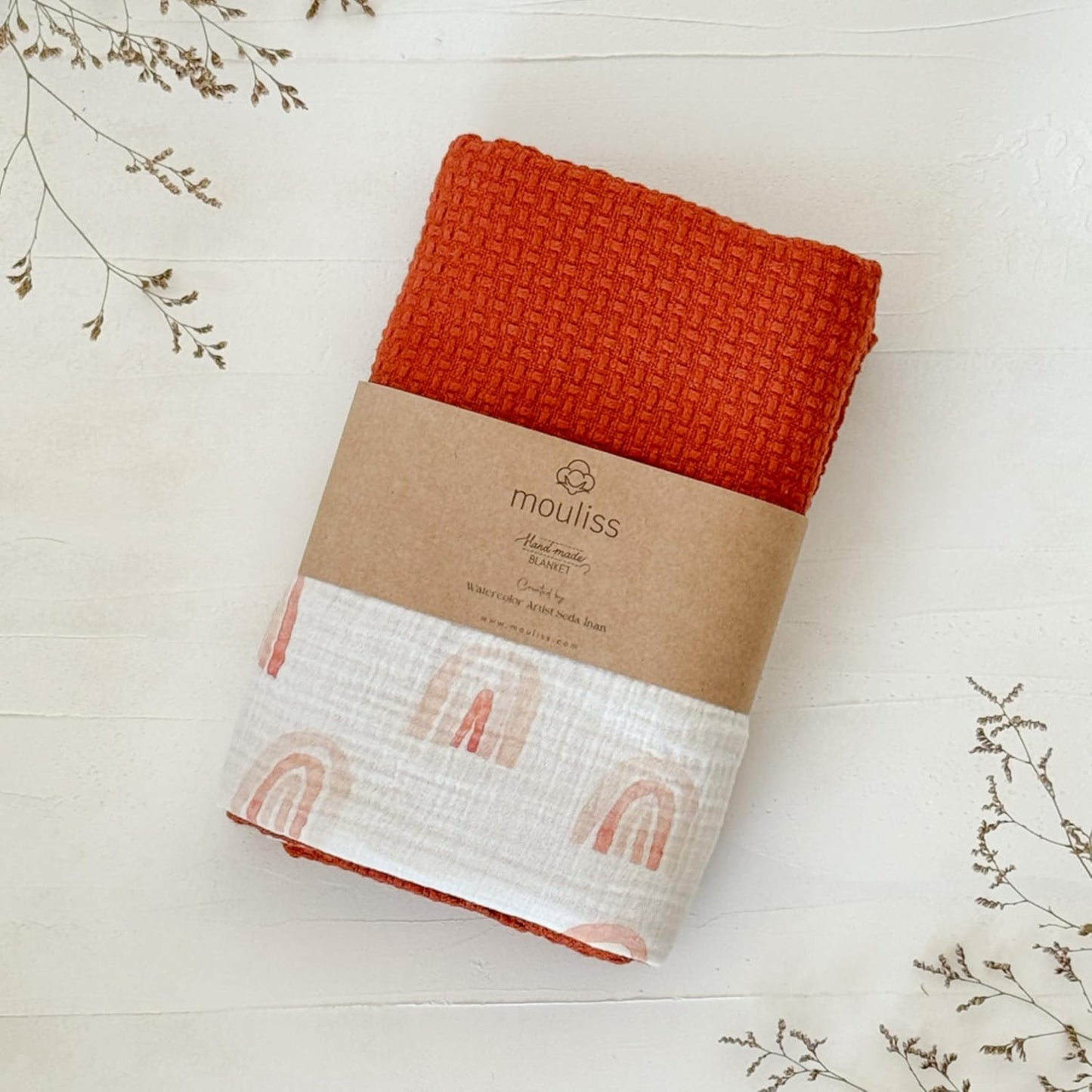 Personalized Baby Blanket with Name – Handmade 100% Organic Cotton Newborn Gift | Custom Knit Blanket for Boys, Girls, Kids & Baby Showers