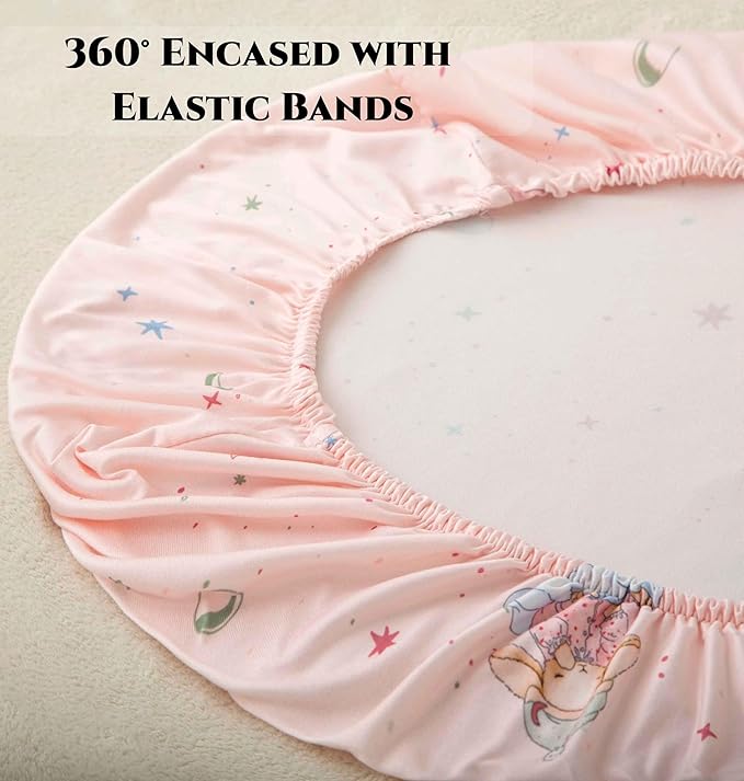 SDY Rabbit Bassinet Sheets Boys Girls,Fit for Rectangle, Round, Oval, Hourglass Mattress, Flexible for Different Bassinet Pad/Mattress 2 Pack 32 * 16 * 4 inches (Easter Day&Rabbit)