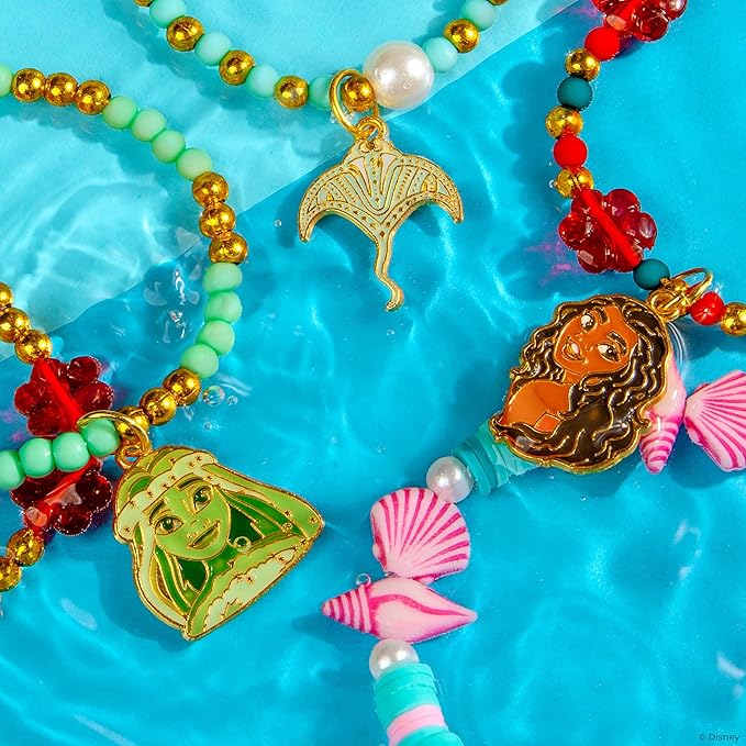 Fashion Angels Disney Moana 2 DIY Bracelet Making Kit, Includes 1,000+ Beads, 6 Charms, Design Board & More, Makes 20+ Bracelets, Craft for Kids Ages 8+