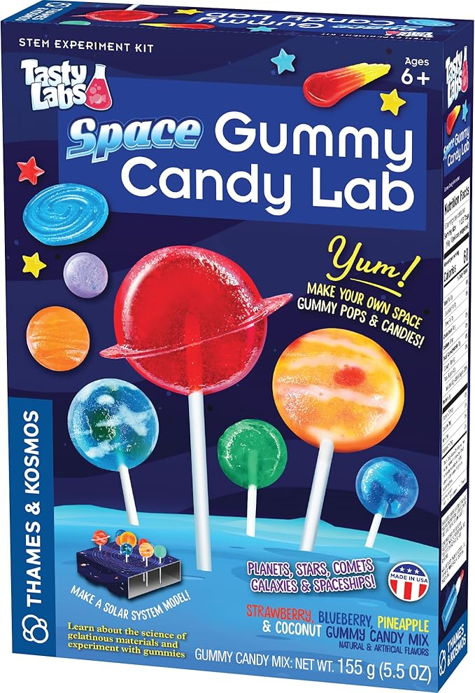 Thames & Kosmos Space Gummy Candy Lab | Tasty Labs STEM Experiment Kit, Make Space-Themed Gummy Pops & Candies, Explore Chemistry in Cooking, Safe to Eat, Made in USA, Food Ingredients Included