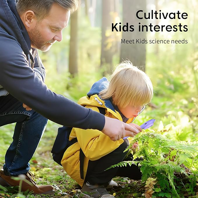 Pink and Purple Microscope for Kids-200X Portable Digital Mini Microscope- Your Little Scientist Miniscope - STEM Toy for Age 5 6 7 8 9 10 11 12 Years Old Toddlers.