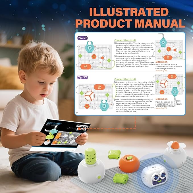 Science Kits for Kids, Circuit Exploration Kits with 448+ Electrical Circuit Projects Educational Electronics Toys for Boys & Girls Hands-On Engineering Toy, Birthday Gift for Ages 5 6 7 8 9 10 11 12