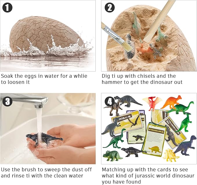DoDoMagxanadu Dinosaur Egg Excavation Kit, Dinosaur Egg Toys for Boys Discover Jumbo Egg,Dino Egg Dig Kit Stocking Stuffers Science STEM Dinosaur Party Favors for Boys & Girls