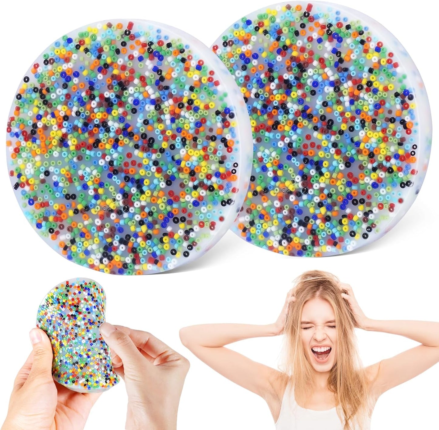 Skin Picking Fidget Toy, Silicone Picky Party Pad, Sensory Toys for Skin Pickers, Dermatillomania Fidget Toys Relax Anxiety Toy for Children & Adults(2Pc)