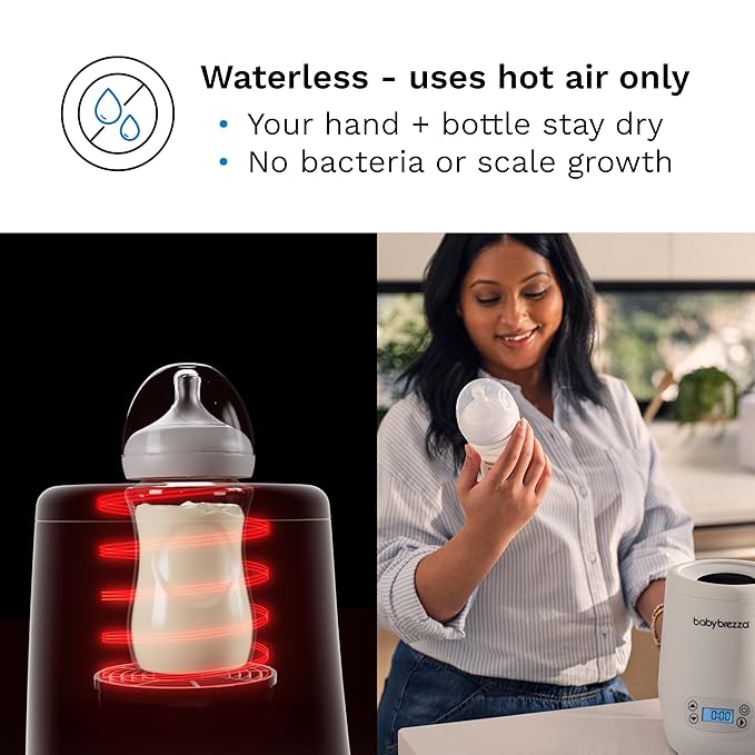 Baby Brezza AirSwirl Waterless Baby Bottle Warmer - Safely Warm Breastmilk + Formula - Bottles Stay Dry + Nutrients are Protected - Works with Nearly All Bottles