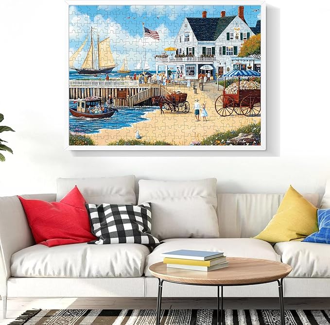 Jigsaw Puzzles 300 Pieces for Adults White Villa Puzzle 300 Pieces Adult Puzzles Games for Kids Ages 8-10 10-12 Recycled Cardboard Puzzle Pieces Family Challenging Game 20.5x15IN