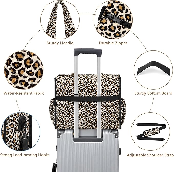 IBFUN Diaper Bag Tote for Baby - Large Baby Bag 4Pcs with Waterproof Changing Pad Pacifier Case, Travel Hospital Mommy Bag