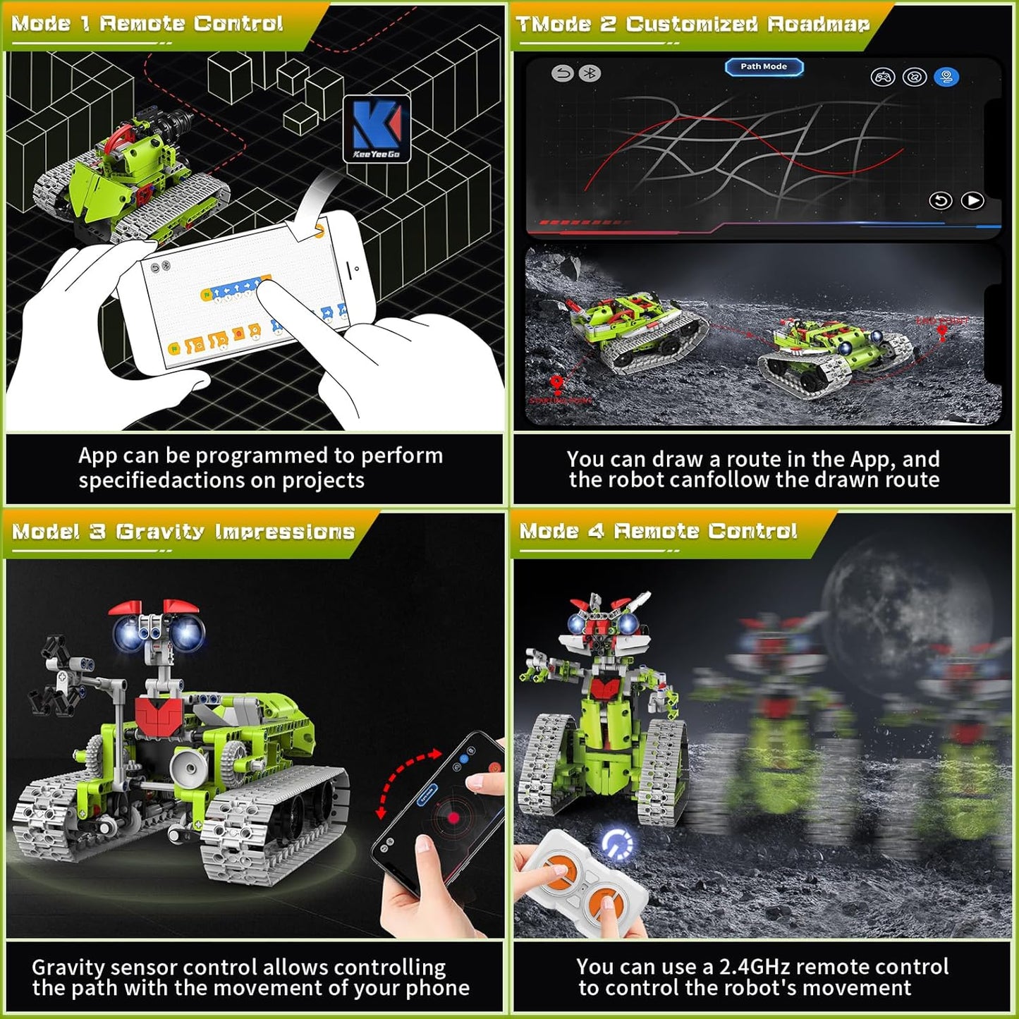 5 in 1 STEM Robot Building Kit, APP & Remote Control Robotics Building Toys, 705 Pcs DIY Building Robot/RC Car/Tank with Light, Building Toy Gifts for Boys Girls Kids 8-16 Science Learning