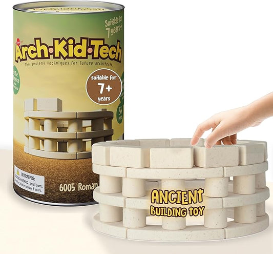Taksa Toys Arch-Kid-Tech Roman Theater STEM Building Blocks Kit - 54-Piece Premium Educational Set for Kids Ages 7-10+ Years - Indoor Architectural Construction Games - Montessori Learning Toys