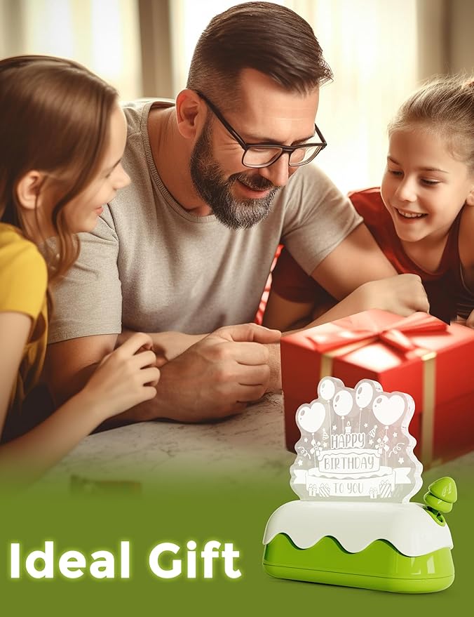 L LOHAS LED Birthday Night Lights for Kids, Kawaii Stuff Birthday Desk Lamp, Rechargeable Desk Decor for Bedroom, Besides, Dinning, Nursery Night Light for Kids, Boys, Girls, Gifts