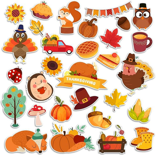 Window Clings Stickers for Kids Window Gel Clings Decals Thick Gel Clings Toddlers and Adults Classroom Home Nursery Airplane Birthday Party Supplies (Fall)