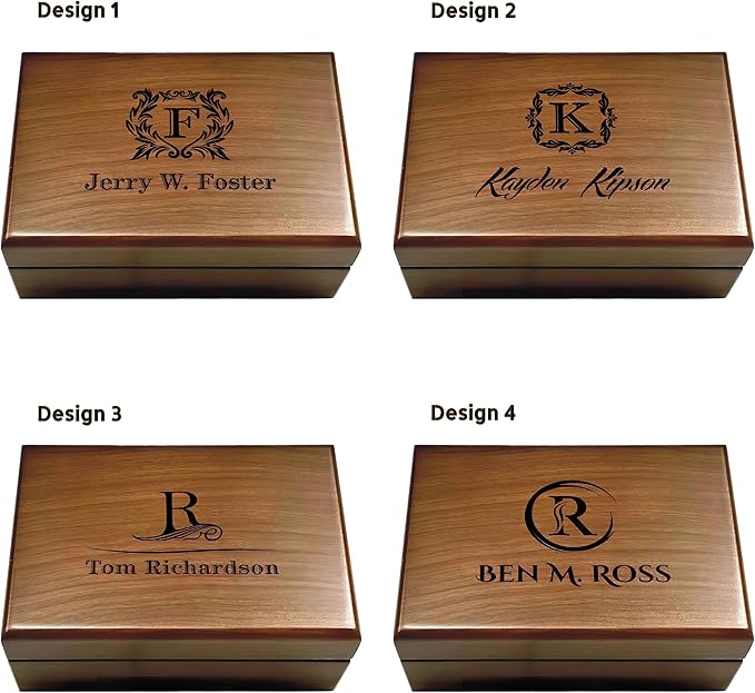 Personalized Keepsake Box | Walnut Wooden Memory Box Gift for Anniversary, Wedding, Valentine, Birthday, Baby Shower, Groomsman | Handmade Keepsake Storage Organizer | Engraved Name Box