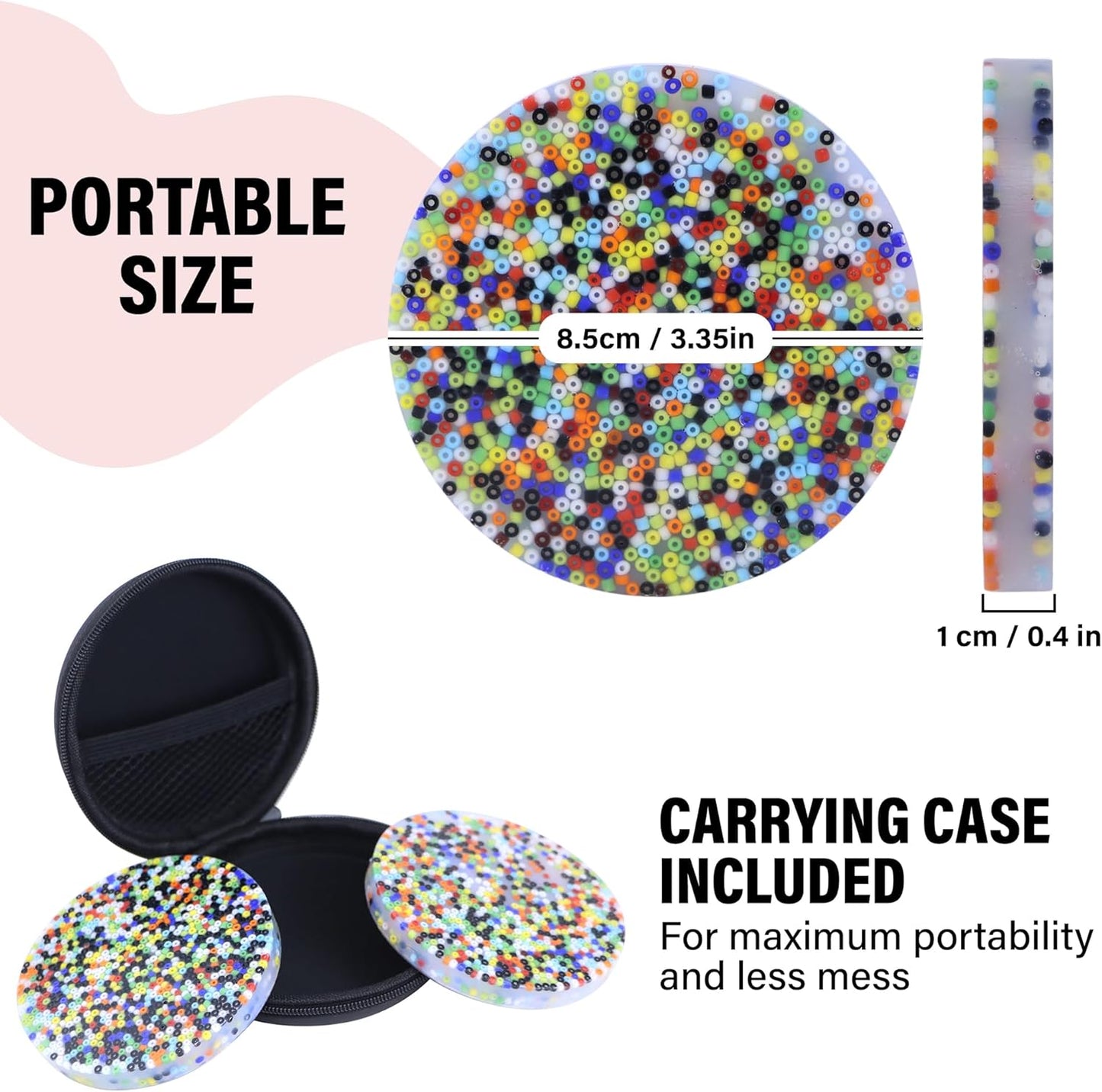 Picky Pad 2 Pcs - Fidget Toys for Skin Picking with Carrying Case - Trichotillomania Relief Portable Fidget Toys Picky Pads (2 Count Circle)