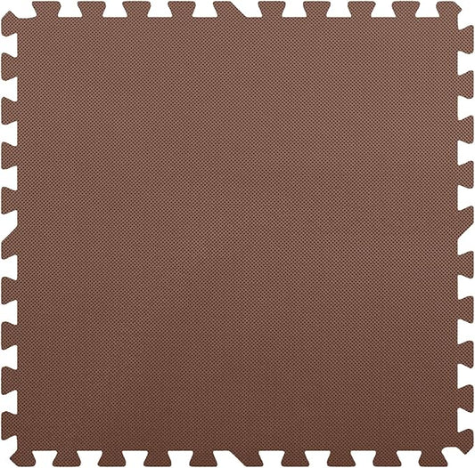 Flooring Inc's 1/2" Soft Non-Toxic Baby Play Mat, Toddler Playmat, Colorful Puzzle PlayMat, Floor Mats for Kids & Babies, EVA Foam Interlocking Tiles for Nursery & Playroom | Brown, 12 Tiles, 48 Sq/Ft