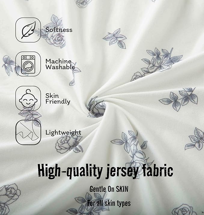 SDY Floral Bassinet Sheets 2pk Microfiber Jersey Bassinet Fitted Sheets for Boys Girls,for Rectangle, Round, Oval, Hourglass Mattress 32 "x 16"x 4"
