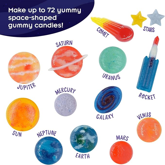 Thames & Kosmos Space Gummy Candy Lab | Tasty Labs STEM Experiment Kit, Make Space-Themed Gummy Pops & Candies, Explore Chemistry in Cooking, Safe to Eat, Made in USA, Food Ingredients Included