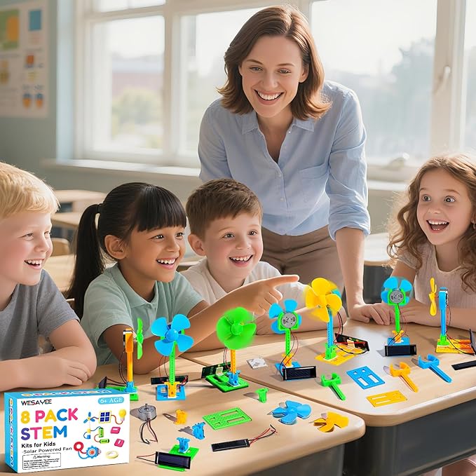 Bulk Stem Kits - 8 Set Solar Powered Fans, Science Kits for Kids Age 8-12 6-8 12-14 10-12, Stem Building Toys for Ages 8-13, Boys Girls Crafts for Kids, Classroom School Gifts Experiments Activities