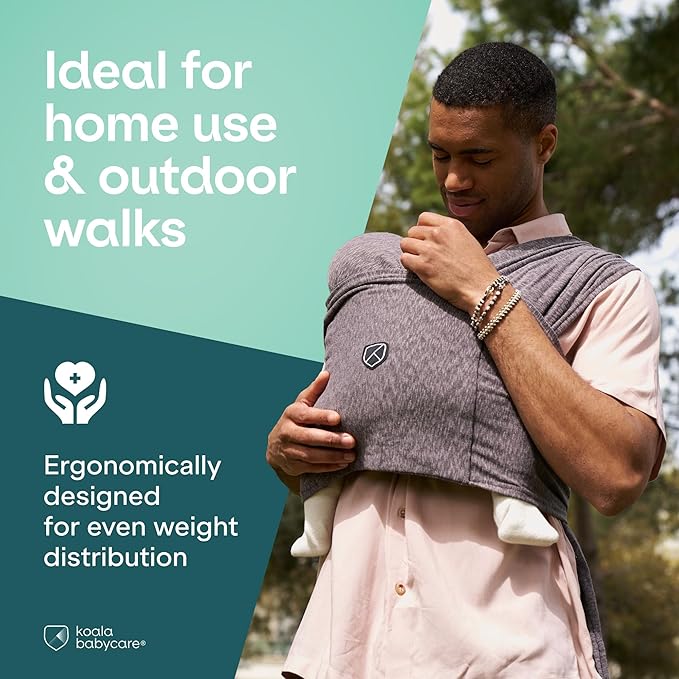 Koala Babycare Baby Carrier Wrap, Easy to Wear As a T-Shirt - Original Baby Carrier Newborn to Toddler - Sling One Size Fits All - Baby Wraps Carrier Up to 22lbs
