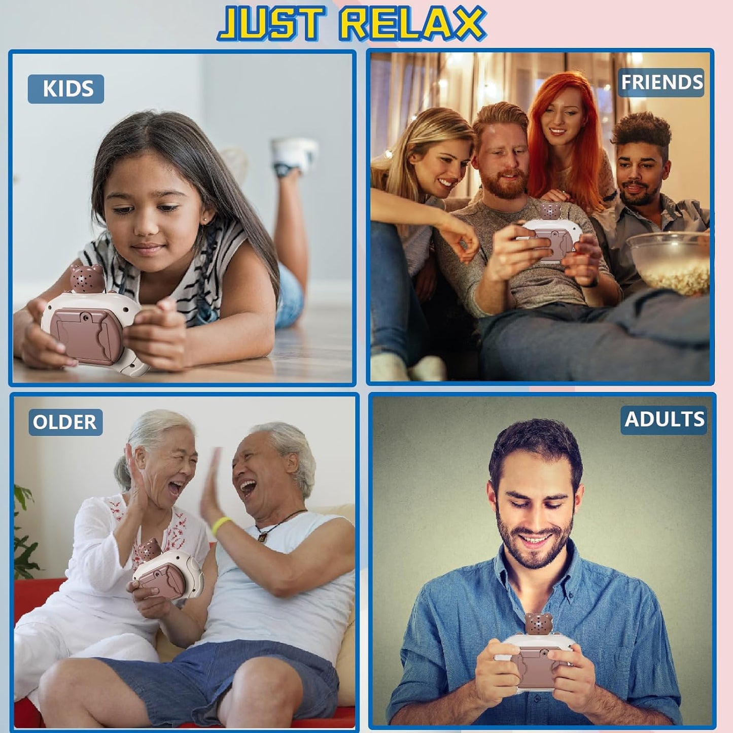 Creative Stress Relief Toys, Decompression Breakthrough Puzzle Pop Button Gopher Game Machine, Novelty Fidget Toys Party Favor Gifts for Kids Adults, Toy for 3+ Year Old (Brown Bear)