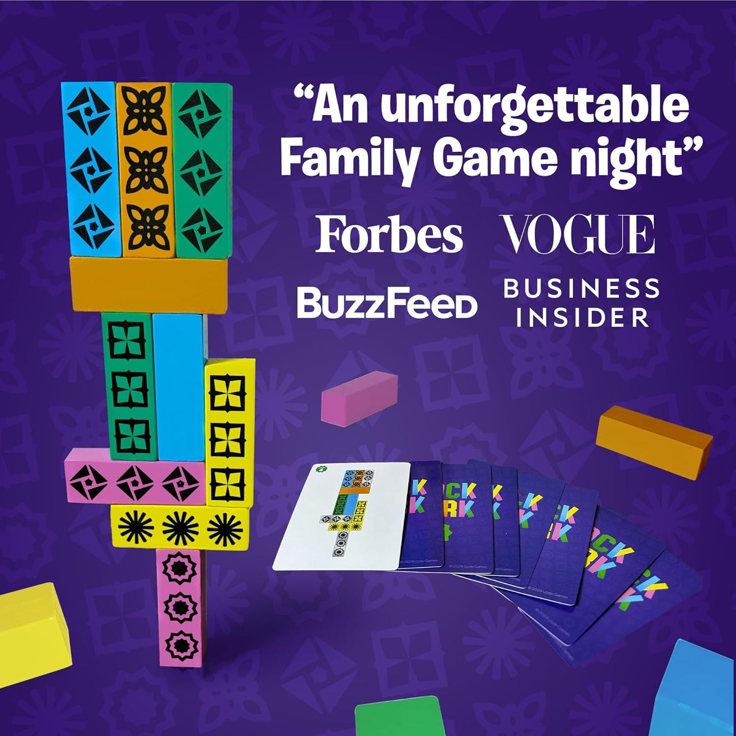 Blockwork by Uzzle Games - Fast-Paced Family Board Game - Multiple Difficulty Levels - Enjoyable and Challenging Puzzle Game – 2 to 4 Players – A Complete Family Night Fun Package - for Ages 4+