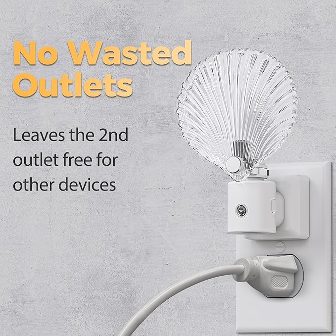 DORESshop LED Night Light, Glass Shell Night Lights Plug into Wall, 3 Level Brightness Adjustable Plug in NightLight with 360° Rotatable, Dusk to Dawn Sensor Nightlights for Adults, Bedroom, 3000K