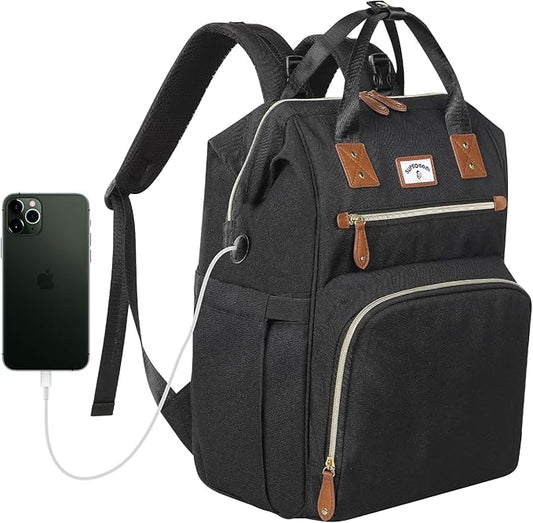 Diaper Bag Backpack:Baby Bag Large Tote Diaper bag for Boys and Girls, Men's Diaper Backpack, Women's Shoulder Mommy Bag, 2 Kids Nappy bag for mom and dad Black