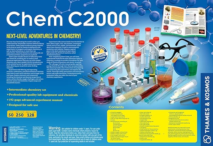 Thames & Kosmos Chem C2000 (V 2.0) Chemistry Set | Science Kit with 250 Experiments and 128 Page Lab Manual, Student Laboratory Quality Instruments & Chemicals | Parents' Choice Silver Award Winner