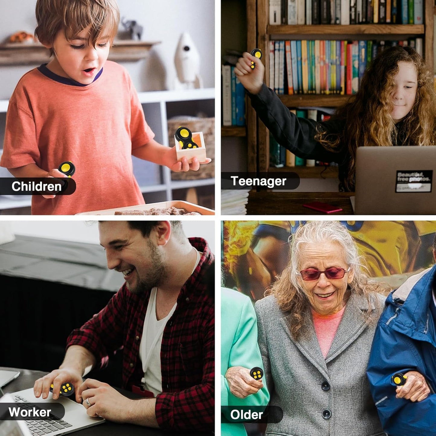 WTYCD Original Fidget Toy Game, Rubberized Classical Controller Fidget Concentration Toy with 8-Fidget Functions and Lanyard - Excellent for Relieving Stress and Anxiety