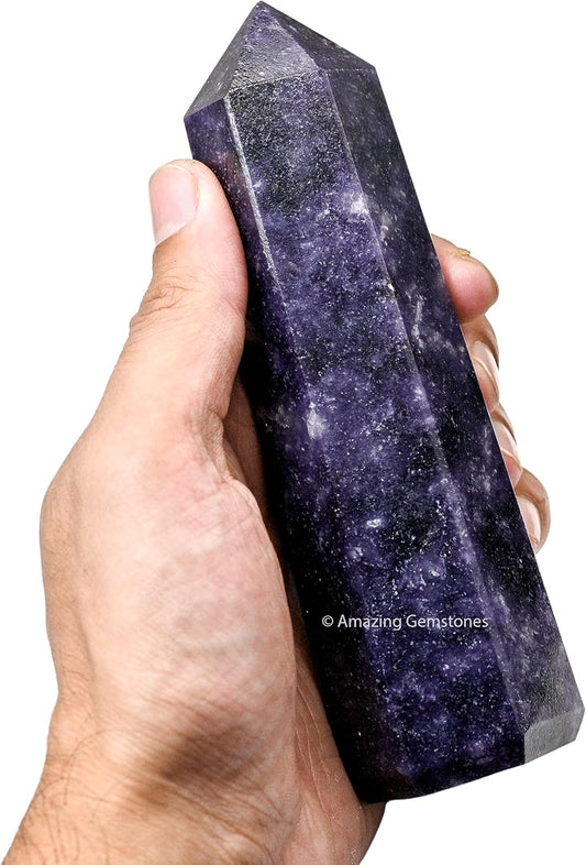 Amazing Gemstone Large Lepidolite Crystal Towers ~ Natural Healing Crystal Point Obelisk for Reiki Healing and Crystal Grid (5.5 to 6 INCH)