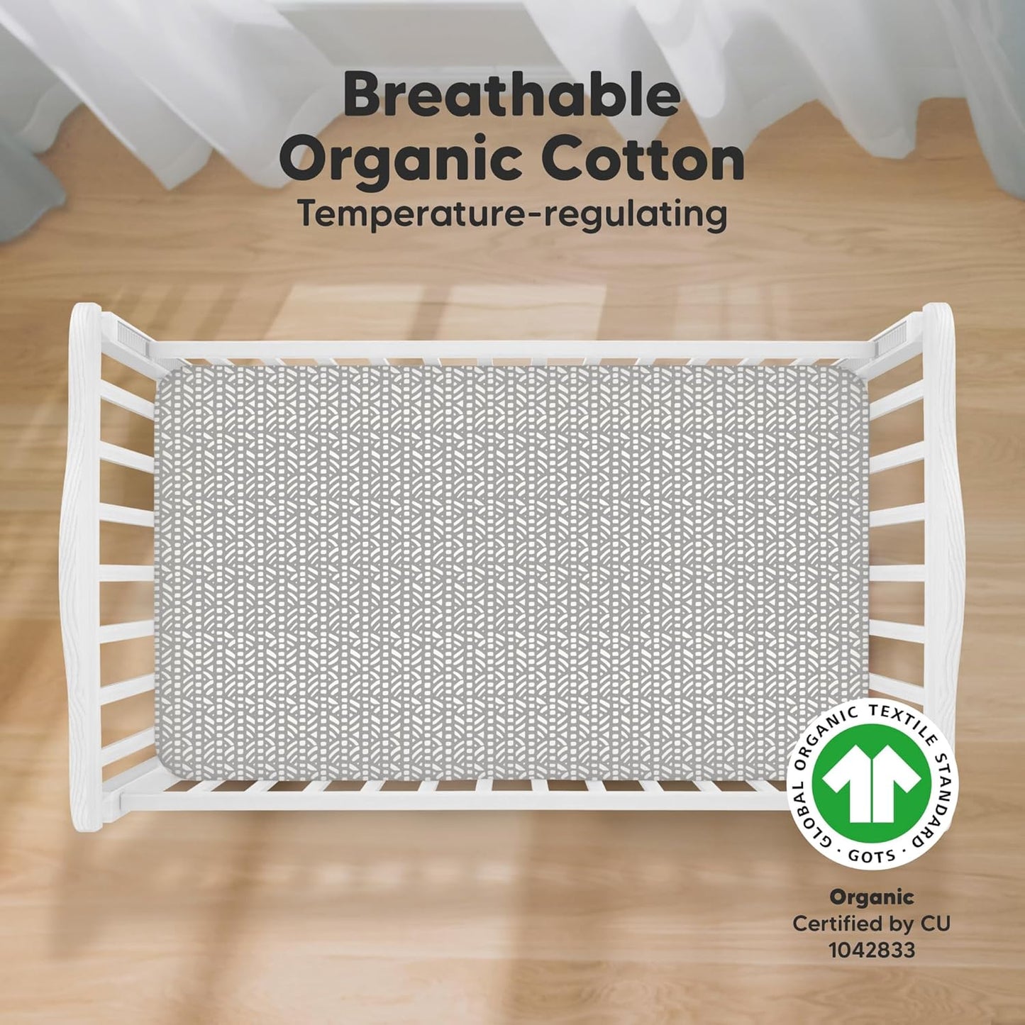 KeaBabies 2-Pack Organic Crib Sheets for Boys, Girls - 52x28 Fitted Crib Mattress Sheet Neutral, Breathable Jersey Cotton Cover for Baby Bed, Toddler Mattress, Soft & Cute Prints (Nordic)