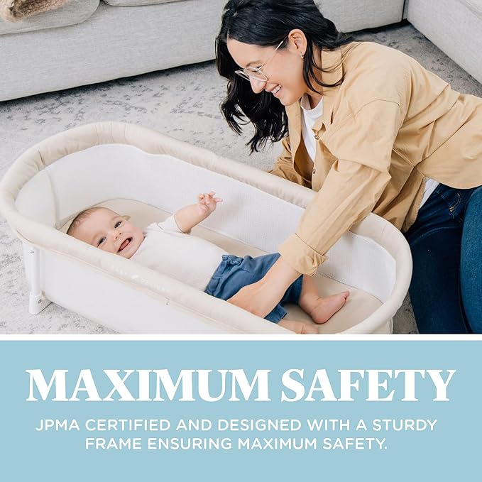 Baby Delight Snuggle Nest Bassinet, Portable Baby Bed, for Infants 0 – 5 Months, Organic Oat