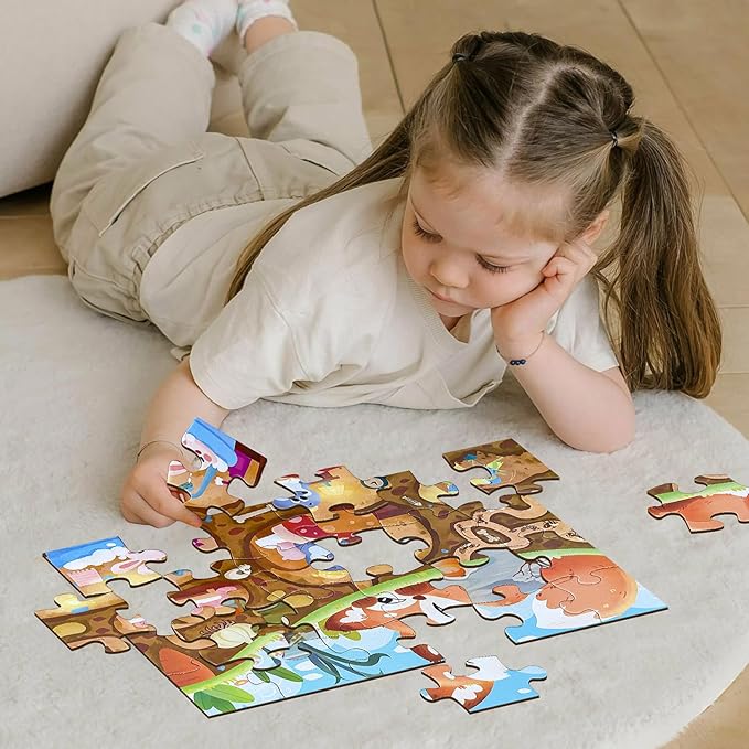Jumbo Floor Puzzle for Kids,Large Jigsaw Puzzles 24 Piece for Kids Ages 3-5 (Fox Secret)